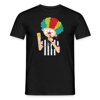 Clown Referee Game Official Sportsmanship Whistle - Men's T-Shirt - black - Front - AI Model Male 178 light (178cm)