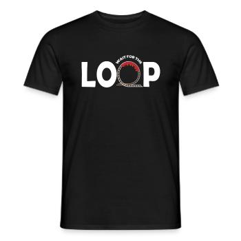 Wait For The Loop Achterbahn Kirmes - Männer T-Shirt - Schwarz - Vorne - AI Model Male 178 light (178cm)