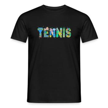 Tennis Tennisschläger Tennisspieler - Männer T-Shirt - Schwarz - Vorne - AI Model Male 178 light (178cm)