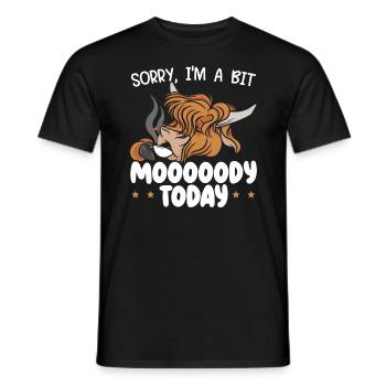 Je suis un peu lunatique aujourd’hui Scottist Highland Cow Lover - T-shirt homme - noir - Devant - AI Model Male 178 light (178cm)