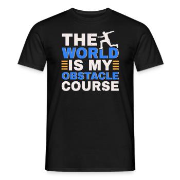 Le monde est mon parcours d’obstacles Parkour Traceur - T-shirt homme - noir - Devant - AI Model Male 178 light (178cm)