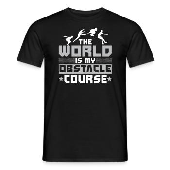 Le monde est mon parcours d’obstacles Parkour Traceur - T-shirt homme - noir - Devant - AI Model Male 178 light (178cm)