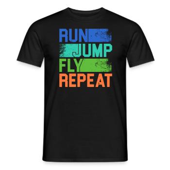 Run Jump Fly Repeat Parkour Extreme Sport Traceur - Männer T-Shirt - Schwarz - Vorne - AI Model Male 178 light (178cm)