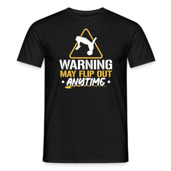 Warning May Flip Out Anytime Parkour Traceur - Men's T-Shirt - black - Front - AI Model Male 178 light (178cm)