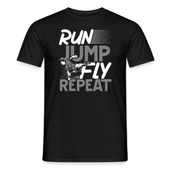 Run Jump Fly Repeat Parkour Extreme Sport Traceur - Männer T-Shirt - Schwarz - Vorne - AI Model Male 178 light (178cm)