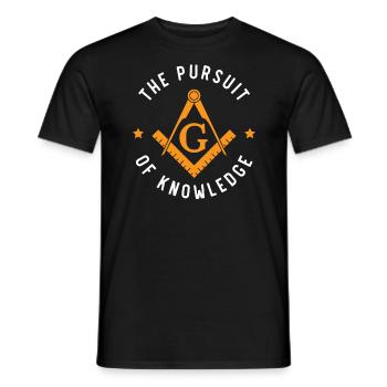 The Pursuit Of Knowledge Mason Fraternal Freemason - Men's T-Shirt - black - Front - AI Model Male 178 light (178cm)