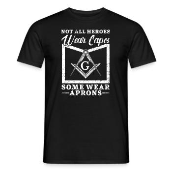 Freemason Fraternal Freemasonry Square Compass - Men's T-Shirt - black - Front - AI Model Male 178 light (178cm)