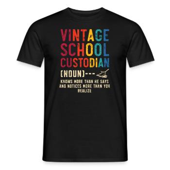 Concierge Janitress Gardien d’école Clean Freak - T-shirt homme - noir - Devant - AI Model Male 178 light (178cm)