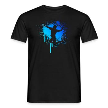 Women's Men's Badminton Badminton Badminton Player - Men's T-Shirt - black - Front - AI Model Male 178 light (178cm)