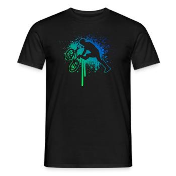 bmx vélo vélo femmes hommes cyclisme bmx - T-shirt homme - noir - Devant - AI Model Male 178 light (178cm)