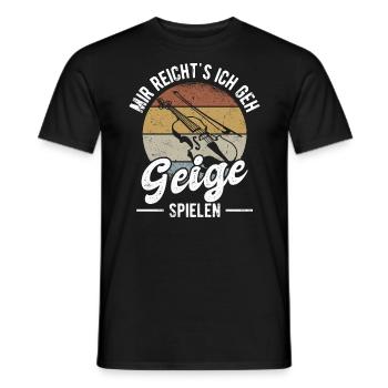 Geige Retro Violine Violinist Geigenspieler - Männer T-Shirt - Schwarz - Vorne - AI Model Male 178 light (178cm)