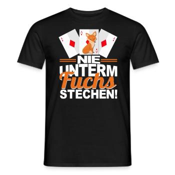 Doppelkopf Nie unterm Fuchs stechen - Männer T-Shirt - Schwarz - Vorne - AI Model Male 178 light (178cm)