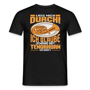 Tenorhorn Musikinstrument Lasst mich durch - Männer T-Shirt - Schwarz - Vorne - AI Model Male 178 light (178cm)