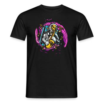 Astronaut Saxophon Saxophonist Musiker - Männer T-Shirt - Schwarz - Vorne - AI Model Male 178 light (178cm)