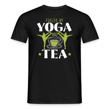 Angetrieben von Yoga und Tee-Übung Meditieren Yoga - Männer T-Shirt - Schwarz - Vorne - AI Model Male 178 light (178cm)
