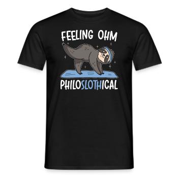 Fühlen Philoslothical Fitness Yoga Meditieren Faultier - Männer T-Shirt - Schwarz - Vorne - AI Model Male 178 light (178cm)