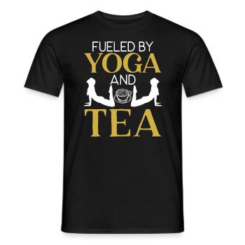 Angetrieben von Yoga und Tee-Übung Meditieren Yoga - Männer T-Shirt - Schwarz - Vorne - AI Model Male 178 light (178cm)