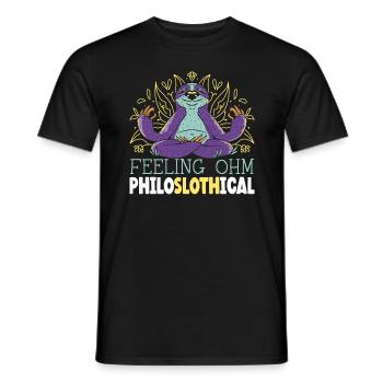 Fühlen Philoslothical Fitness Yoga Meditieren Faultier - Männer T-Shirt - Schwarz - Vorne - AI Model Male 178 light (178cm)