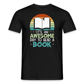 C’est une journée géniale pour lire un rat de bibliothèque - T-shirt homme - noir - Devant - AI Model Male 178 light (178cm)