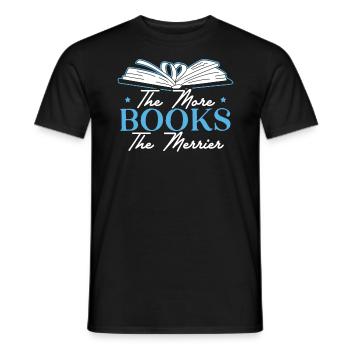 Le plus de livres L’amateur de livres Plus joyeux - T-shirt homme - noir - Devant - AI Model Male 178 light (178cm)