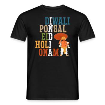 Onam Festival India Holiday Indian Kerala - Men's T-Shirt - black - Front - AI Model Male 178 light (178cm)