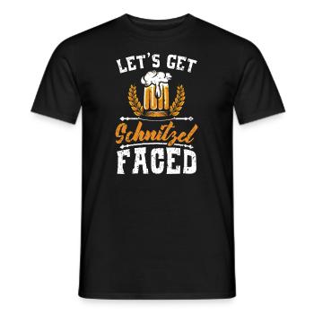 Obtenons Schnitzel Face Buveur de bière - T-shirt homme - noir - Devant - AI Model Male 178 light (178cm)