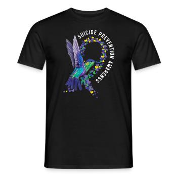 Sensibilisation à la prévention du suicide Santé mentale - T-shirt homme - noir - Devant - AI Model Male 178 light (178cm)