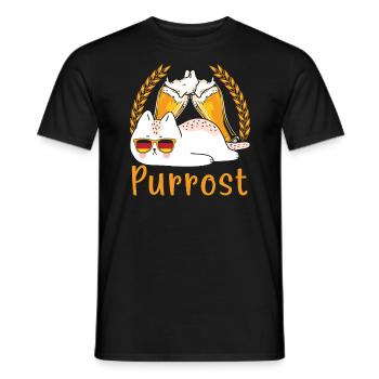 Purrost Beer Festival Beer Drinker Cat - Men's T-Shirt - black - Front - AI Model Male 178 light (178cm)