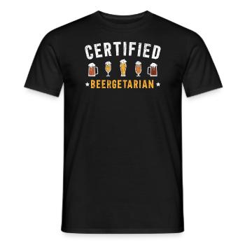 Buveur de bière Beergetarian certifié - T-shirt homme - noir - Devant - AI Model Male 178 light (178cm)