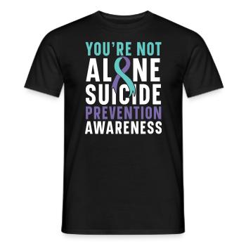 Vous n’êtes pas seul sensibilisation à la prévention du suicide - T-shirt homme - noir - Devant - AI Model Male 178 light (178cm)