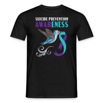 Sensibilisation à la prévention du suicide Santé mentale - T-shirt homme - noir - Devant - AI Model Male 178 light (178cm)