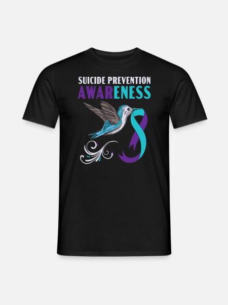 Suizidprävention Bewusstsein Psychische Gesundheit - Männer T-Shirt - Schwarz