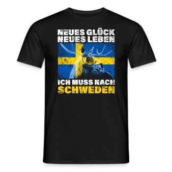 Ich Muss Nach Schweden Flagge Auswandern Urlaub - Männer T-Shirt - Schwarz - Vorne - AI Model Male 178 light (178cm)