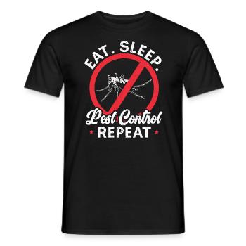Eat Sleep Pest Control Exterminator Pest Control - Men's T-Shirt - black - Front - AI Model Male 178 light (178cm)