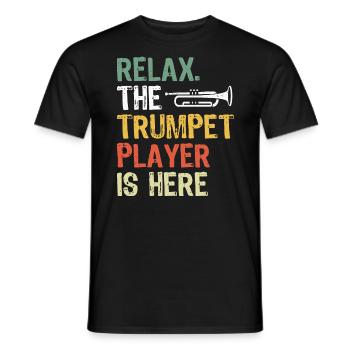 Relax the trumpeter is here - Men's T-Shirt - black - Front - AI Model Male 178 light (178cm)