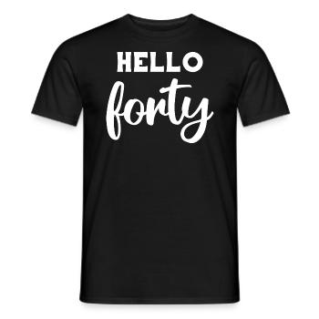 Hallo Forty III - Geschenk zum 40. Geburtstag - Männer T-Shirt - Schwarz - Vorne - AI Model Male 178 light (178cm)