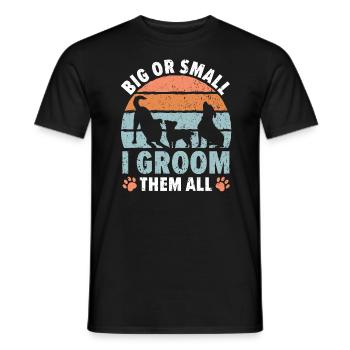 Grand ou petit Je les toilette tous Styliste Artiste fourrure - T-shirt homme - noir - Devant - AI Model Male 178 light (178cm)
