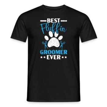 Meilleur toiletteur fluffin de tous les temps Artiste de fourrure de salon pour animaux de compagnie - T-shirt homme - noir - Devant - AI Model Male 178 light (178cm)