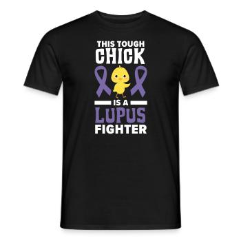Ce poussin est un combattant du lupus lupus conscience - T-shirt homme - noir - Devant - AI Model Male 178 light (178cm)
