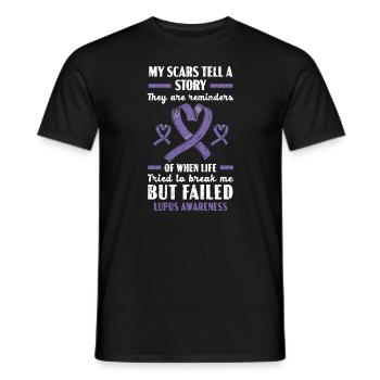 Lupus Bewusstsein Purple Ribbon Autoimmunkrankheit - Männer T-Shirt - Schwarz - Vorne - AI Model Male 178 light (178cm)