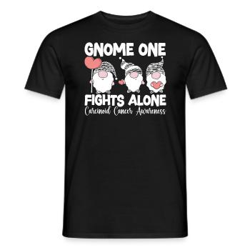 Gnome One Fights Alone Carcinoid Cancer Awareness - Men's T-Shirt - black - Front - AI Model Male 178 light (178cm)