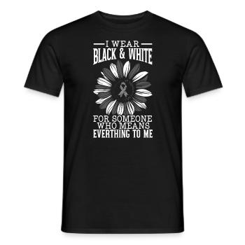 I Wear Black & White Carcinoid Cancer Awareness - Men's T-Shirt - black - Front - AI Model Male 178 light (178cm)