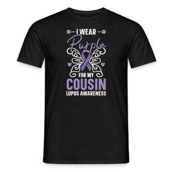 Ich trage Lila für mein Cousin Lupus Bewusstsein - Männer T-Shirt - Schwarz - Vorne - AI Model Male 178 light (178cm)