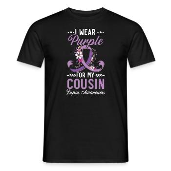 Ich trage Lila für mein Cousin Lupus Bewusstsein - Männer T-Shirt - Schwarz - Vorne - AI Model Male 178 light (178cm)