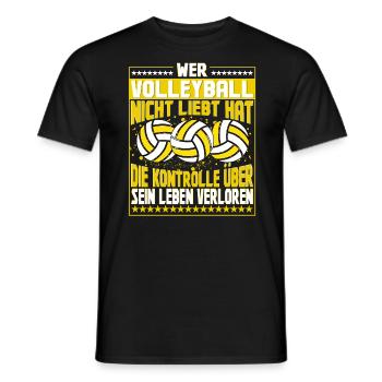 Wer Volleyball nicht liebt hat Kontrolle verloren - Männer T-Shirt - Schwarz - Vorne - AI Model Male 178 light (178cm)