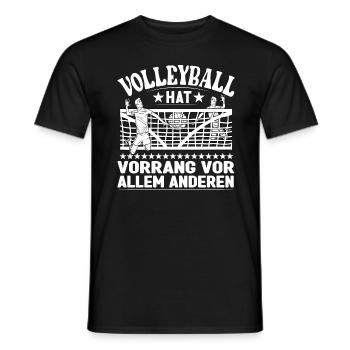 Volleyballspieler Volleyball hat Vorrang vor allem - Männer T-Shirt - Schwarz - Vorne - AI Model Male 178 light (178cm)