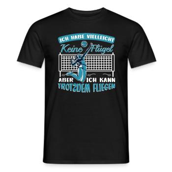 Volleyballspielerin Volleyball Habe keine Flügel - Männer T-Shirt - Schwarz - Vorne - AI Model Male 178 light (178cm)