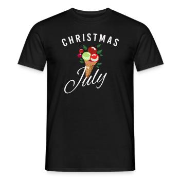 Christmas In July Christmas in July Ice cream - Men's T-Shirt - black - Front - AI Model Male 178 light (178cm)