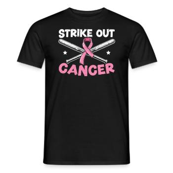 Strike Out Cancer Baseball Player Breast Cancer - Men's T-Shirt - black - Front - AI Model Male 178 light (178cm)