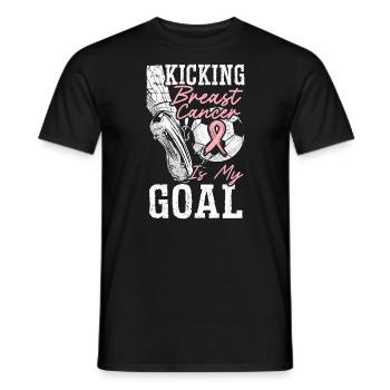 Kicking Breast Cancer Is My Goal Breast Cancer - Men's T-Shirt - black - Front - AI Model Male 178 light (178cm)